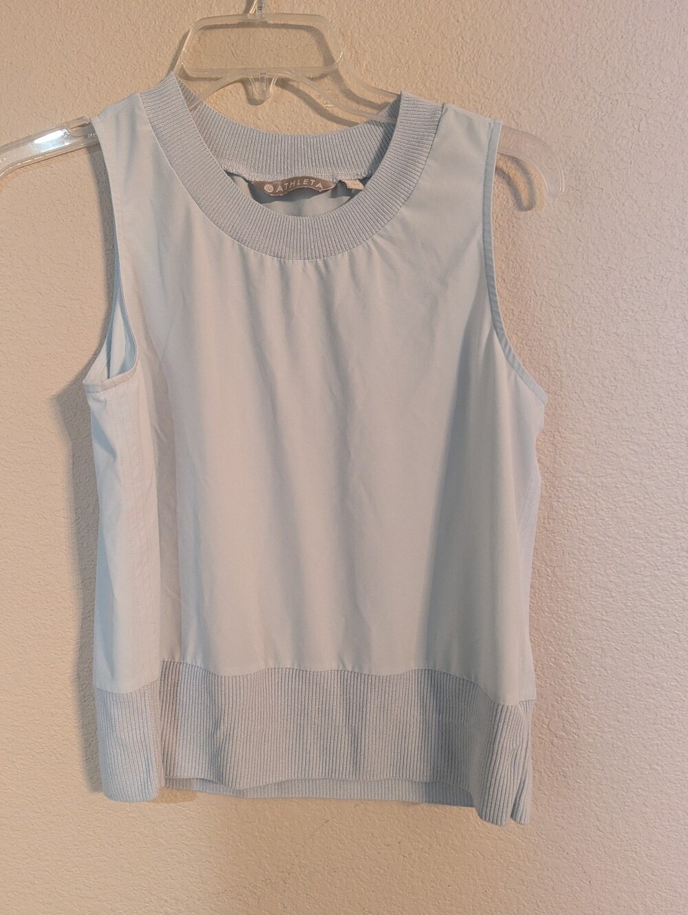 Athleta Pale Blue Ribbed-Hem Sleeveless Tank